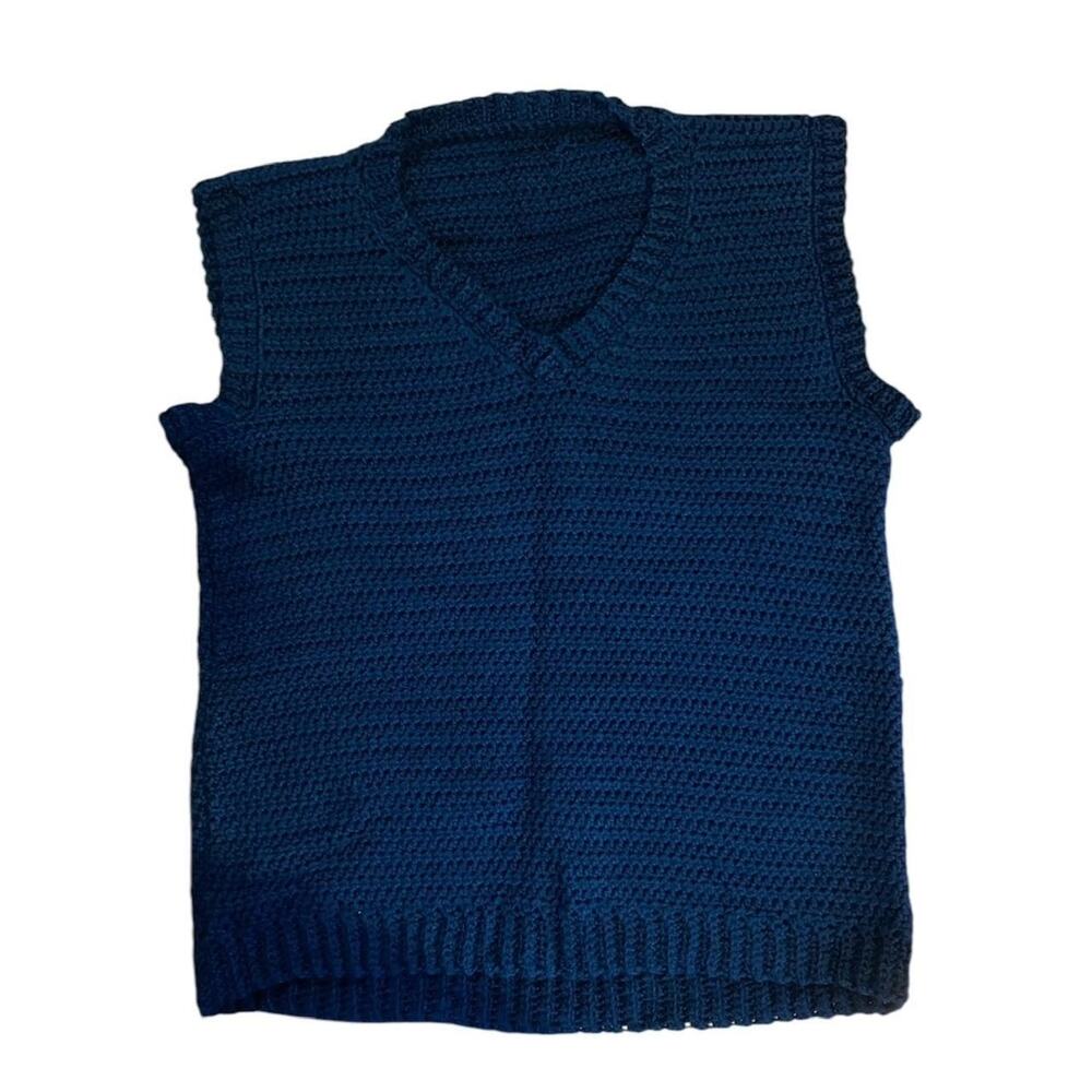 Handmade Women's Turquoise Crochet Sweater Vest